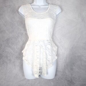 Lace Bodice Teddy Womens Medium Sheer Coquette Romantic Balletcore Lingerie